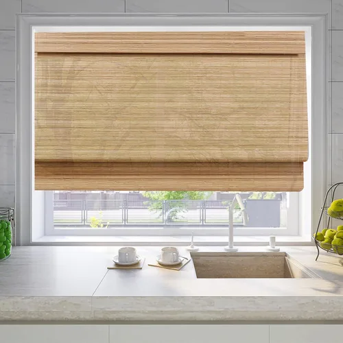 Vista 11 de LETAU Persianas romanas de madera sin cordón, sin taladro, sin herramientas, persianas romanas de bambú con filtro de luz para interiores, hogar
