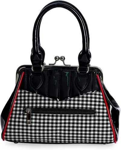 Vista 4 de Lost Queen Rockabilly Cherry Skulls - Bolso retro Kisslock para mujer