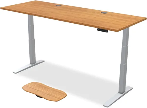 Vista 24 de UPLIFT - Escritorio de bambú V2 de 1 pulgada de grosor, marco de altura ajustable, teclado avanzado con memoria y ojales para cables, tabla Motion-X