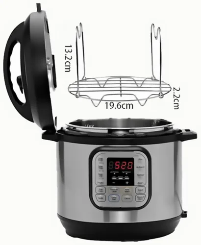 Vista 2 de Stainless Steel Steaming Rack with Handles, Folding Food Strainer