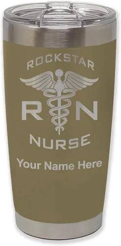 Vista 34 de LaserGram RN Rockstar - Vaso aislado al vacío de 20 onzas, grabado personalizado incluido (negro)