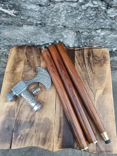 Vista 2 de Elegancia en cada paso: bastón de madera hecho a mano para estilo y apoyo