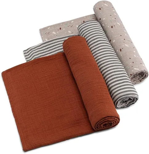 Vista 17 de Parker Mantas Envolventes para Bebé - Paquete de 3 Mantas Envolventes de Muselina 100% Algodón para Bebés Niñas - Conjunto Blossom Lightweight