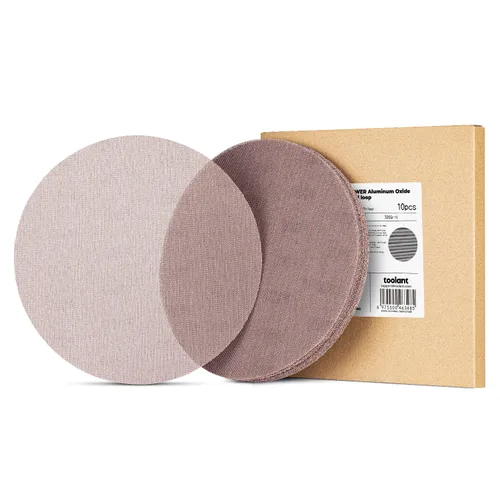 Vista 7 de Toolant - Papel de lija abrasivo de malla de 9 pulgadas, grano 80, 10 unidades Dust-Free Hook & Loop Drywall Sanding Disc, for Sanding Wood