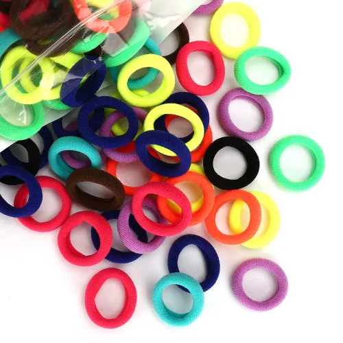 Vista 6 de 200 PCS Bandas Negras para Cabello de Bebé – Mini Ligas Sin Costuras para Cabello de Niños Pequeños – Suaves Sujetadores de Cola de Caballo