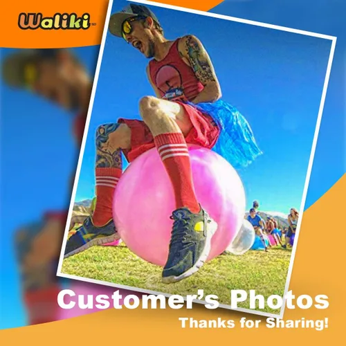 Vista 4 de WALIKI Hopper Ball para adultos Bola de salto rosa de 29 pulgadas Hippity Hop Juego divertido para sentarse y rebotar al aire libre