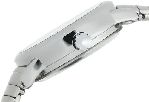 Vista 5 de Timex Reloj de Easy Reader Fecha banda de expansión para mujer, Casual, PlateadoBlanco
