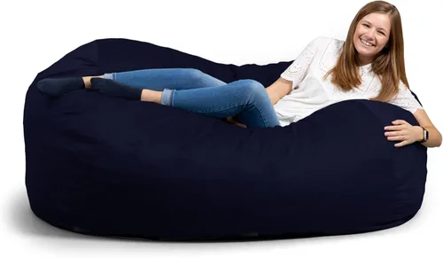 Vista 16 de Big Joe Fuf Silla Puf de Espuma de 5 Pies de Tamaño Extra Grande con Funda Extraíble para Niños, Adolescentes, Adultos, Onyx Lenox, Poliéster Tejido