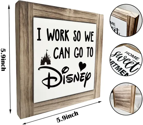 Vista 3 de Carteleras de madera inspiradoras, placas de madera en caja para decoración de escritorio, carteles y placas decorativas, arte de decoración