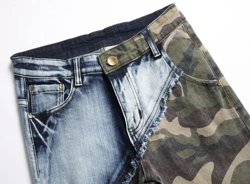 Vista 3 de Baylvn - Pantalones de mezclilla rectos ajustados para hombre, cómodos, para motociclista