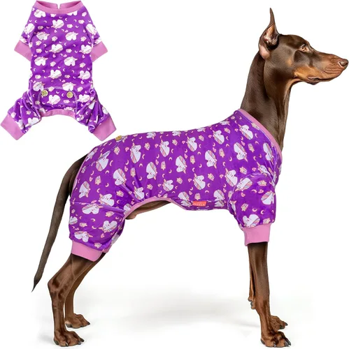 Vista 35 de KYEESE - Pijama de terciopelo para perros, con patrón de patos amarillos, ropa elástica y suave para cachorros y perros pequeños, mameluco cómodo