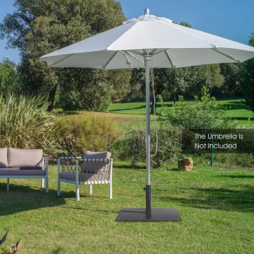 Vista 3 de HAPPYGRILL Base de sombrilla de patio de 20 pulgadas, soporte cuadrado de 35 libras para sombrilla de mercado al aire libre con 4 almohadillas