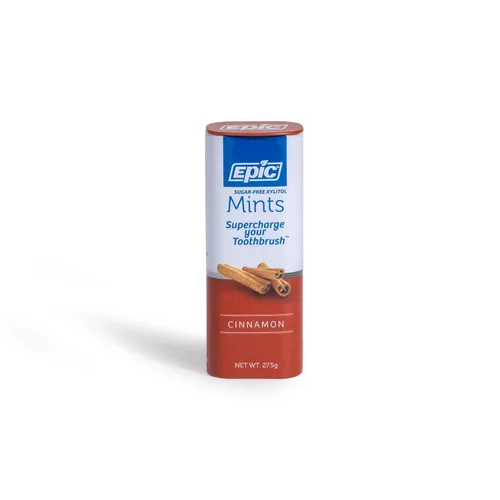 Vista 9 de Epic Mentas de Xilitol 100% - Sin Aspartamo, Sin Azúcar - Mentas con Sabor a Canela, 55 Piezas (Paquete de 5) 100% xilitol; sin OGM; vegano; apoya