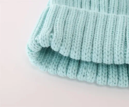 Vista 4 de Connectyle Gorro de punto con puños para mujer, gorro de esquí acrílico acanalado elástico para invierno