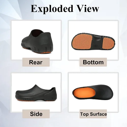 Vista 5 de Zapatos de chef antideslizantes para hombres zapatos profesionales antideslizantes impermeables para enfermeras para cocina restaurante hospital