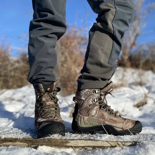 Vista 5 de Manfen Botas de senderismo impermeables Thermator de tiro medio para hombre, botas de senderismo para exteriores, 7