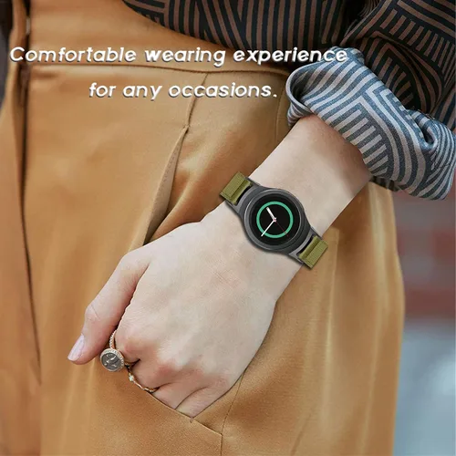 Vista 5 de Correa de nailon tejida compatible con Samsung Gear S2 SM-R720/SM-R730 Smartwatch de ajuste rápido suave transpirable correa deportiva de repuesto