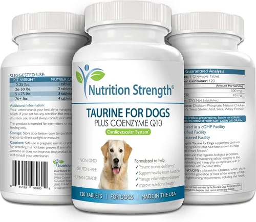 Vista 4 de Taurina para perros, apoyo para una función cardíaca saludable, resiste enfermedades inflamatorias, con coenzima Q10 para ayudar a controlar