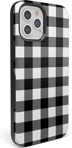 Vista 2 de Casely Funda para iPhone 12 Pro Max Compatible con MagSafe Check Me Out Funda a cuadros de tablero de ajedrez