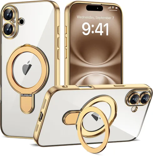 Vista 144 de Funda compatible con iPhone 12 con soporte de anillo magnético invisible [compatible con Mag-Safe] [Protector completo de lente de cámara] Funda
