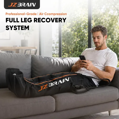 Vista 2 de JZBRAIN Botas de recuperación de piernas con compresión de aire: Dispositivo de sistema de compresión secuencial de doble potencia con sensor