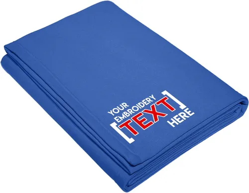 Vista 27 de Printualist Manta de forro polar personalizada, jaspeado atlético, añade tu nombre bordado, manta de recuerdo personalizada para inauguración