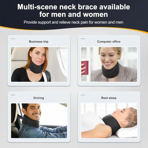 Vista 7 de CozyHealth Soporte de cuello para dolor de cuello y apoyo, soporte suave para el cuello alivia el dolor y la presión en la columna vertebral