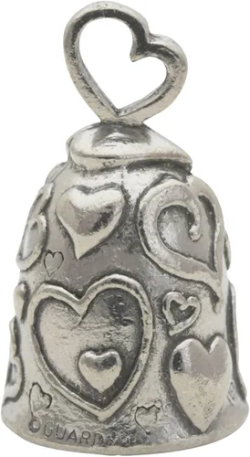 Vista 12 de Guardian Bell Campana de buena suerte con llavero y bolsa de regalo de terciopelo negro Campana de motocicleta Peltre sin plomo Hecho