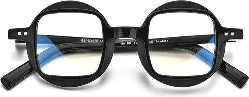 Vista 4 de HEPIDEM Marco de lentes de acetato para hombre, lentes ópticos retro redondos cuadrados