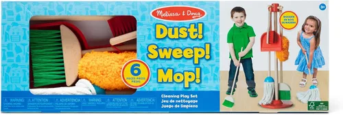 Vista 9 de Melissa & Doug Let's Play House ¡Quitar el polvo! ¡Barrer! ¡Trapear! Set de 6 piezas.