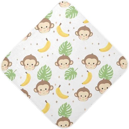 Vista 8 de Honey Bees - Toalla de baño para niños y niñas, color amarillo, abejorro, colmena, con capucha, toallas para recién nacidos, de algodón orgánico
