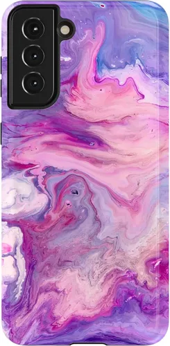 Vista 36 de Casely Funda para Galaxy S21 Here Comes The Sun Colorblock Sunset Diseño protector delgado esencial de doble capa Aquí viene el sol