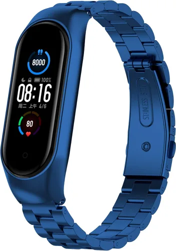 Vista 8 de Senter Correa de reloj de acero inoxidable Correa de repuesto para Xiaomi Mi Band 5 y Mi Band 6 Smart Watch