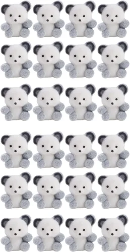 Vista 2 de 24 osos miniatura flocados marrones sentados – Oso pequeño flocado de 1 pulgada Osos marrones surtidos