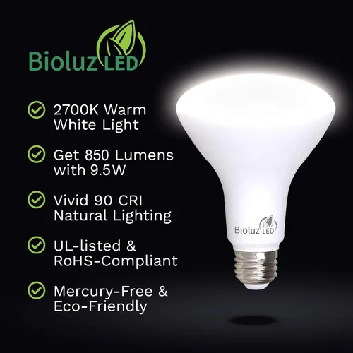 Vista 3 de Bioluz LED BR30 foco de ledes, 90 CRI regulable, 800 lúmenes. 65 W-95 W foco BR30 de repuesto interior/exterior LED Flood foco en la lista UL