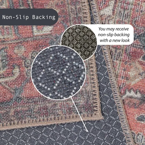 Vista 305 de GLN Rugs Traditional Collection - Alfombra de felpilla lavable a máquina, tradicional lavable, antideslizante, alfombra de felpilla de pelo corto