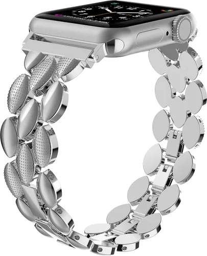 Vista 7 de Moolia Correa Elegante de Metal Compatible con Correa de Apple Watch de 38mm, 40mm, 41mm, 42mm, Correa de Moda para Mujer, Correa de Repuesto