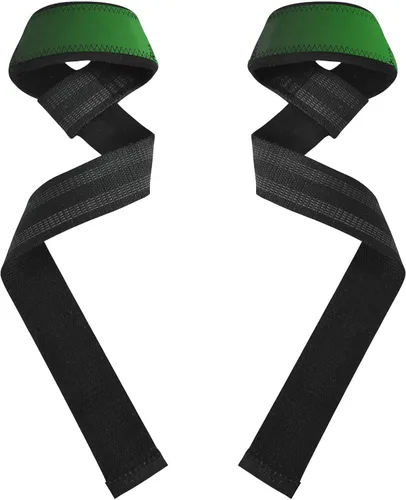 Vista 2 de Correas de levantamiento de pesas de gradiente profundo verde de 26 "correas de muñeca para levantamiento de pesas, culturismo, entrenamiento