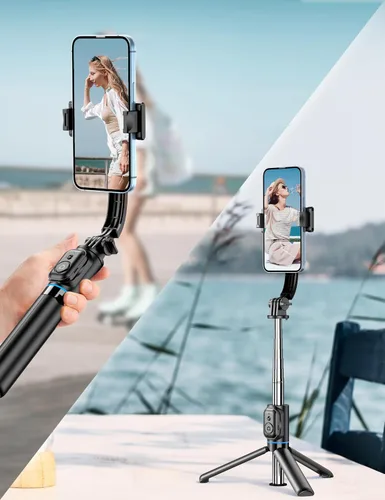 Vista 9 de Palo Selfie, Trípode para Teléfono Extensible de 41 Pulgadas con Soporte para Teléfono y Control Remoto Desmontable, Trípode para Selfie de 360°