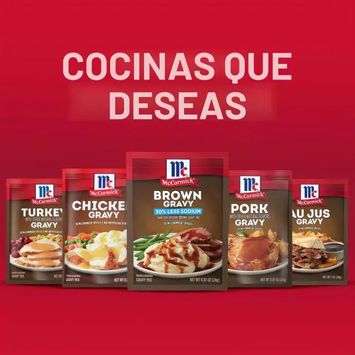 Vista 19 de McCormick - Mezcla de Brown Gravy, 30 % menos de sodio, 0.87 onzas