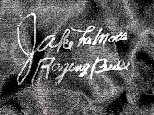 Vista 2 de Jake Lamotta Raging Bull Campeón de Boxeo Hof Firmado Auto Everlast Trunks Jsa - Batas y baúles de boxeo con autógrafo