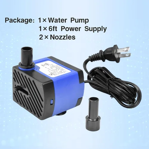 Vista 4 de CONQUERALL Bomba sumergible 92GPH 5W Mini ajustable para peceras, fuentes de mesa, sistemas hidropónicos, fuentes para mascotas
