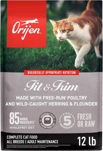 Vista 14 de ORIJEN Fit & Trim - Comida seca para gatos sin granos, altas proteínas, premium, bolsa de 4 libras