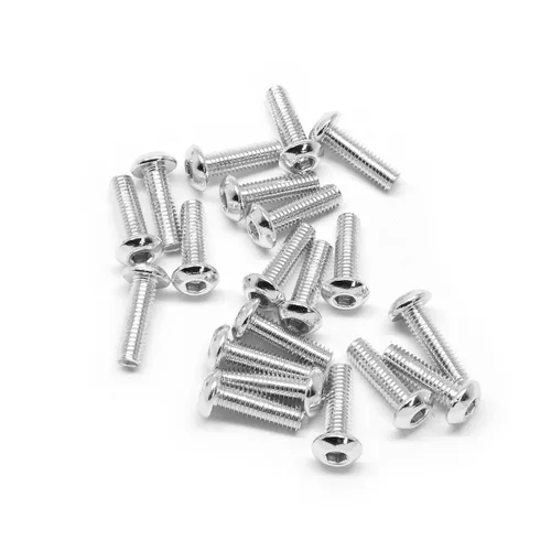 Vista 5 de 20pcs M3x10mm Tornillos de cabeza de botón 6063 Aluminio Hex Socket (colores anodizados) (negro)