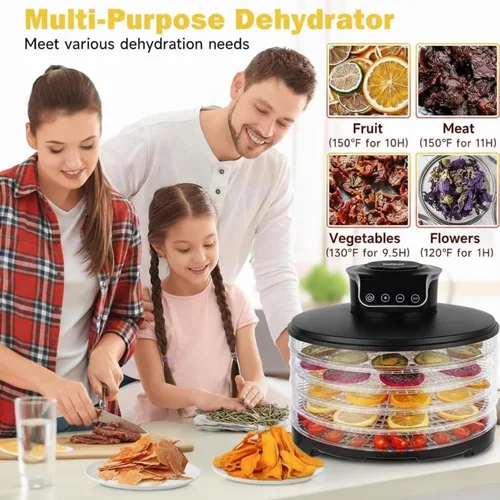 Vista 4 de [Usado] Deshidratador de alimentos DryLite 245 – 5 bandejas ajustables, sin BPA, secado rápido de 4 horas, calor uniforme, fácil control