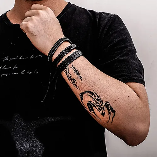 Vista 4 de Pulsera de cuero trenzada ajustable para hombres y mujeres