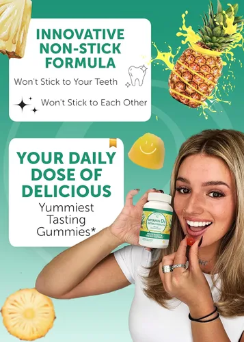 Vista 3 de Gomitas de vitamina D3 de Lunakai fabricadas en EE. UU., 2000 UI - Gomitas de vitamina D sin OMG y sin gluten para mujeres y hombres - Apoyo