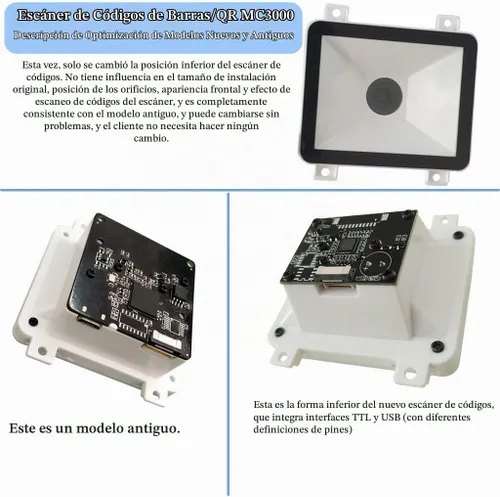 Vista 7 de Módulo de escaneo de código QR integrado USB y UART Puerto serie Escáner de código de barras Módulo de identificación Lector de códigos de barras