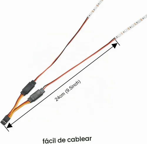 Vista 4 de Tira de luces LED para aviones de ala fija ala con control remoto, drones, autos y camiones de control remoto. Azul
