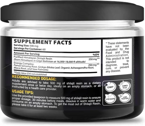 Vista 8 de Mecisco Resina Shilajit – Resina orgánica pura del Himalaya Shilajit, raíz de ginseng panax, hoja de ginkgo biloba y más – Apoya el bienestar
